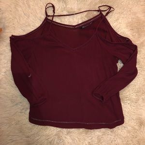Off the shoulder long sleeve with tank top straps